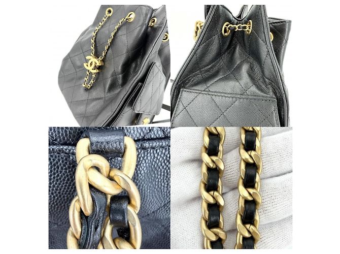 Zaino Matelassé da donna Chanel Nero Bianco - vista 7