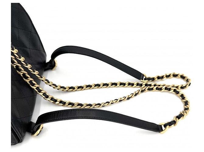 Zaino Matelassé da donna Chanel Nero Bianco - vista 8