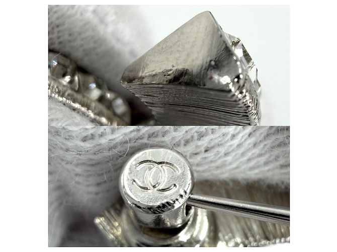 Spilla Chanel con strass da donna Argento Bianco - vista 5