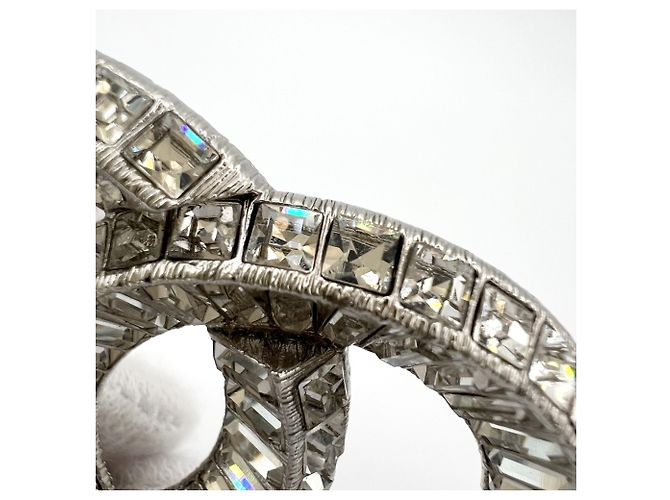 Spilla Chanel con strass da donna Argento Bianco - vista 6