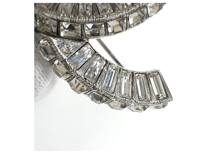 Spilla Chanel con strass da donna Argento Bianco - vista 7