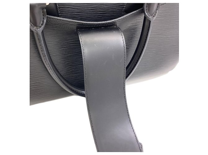 Borsa Boston Louis Vuitton Bowling Montaigne GM in pelle Epi Noir Nero - vista 13