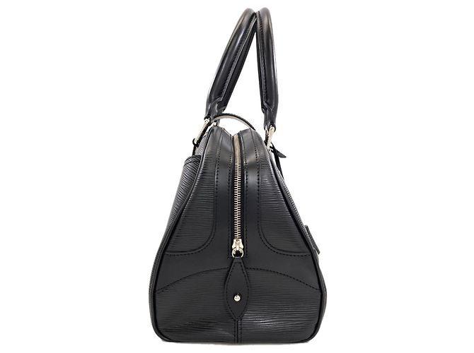 Borsa Boston Louis Vuitton Bowling Montaigne GM in pelle Epi Noir Nero - vista 3