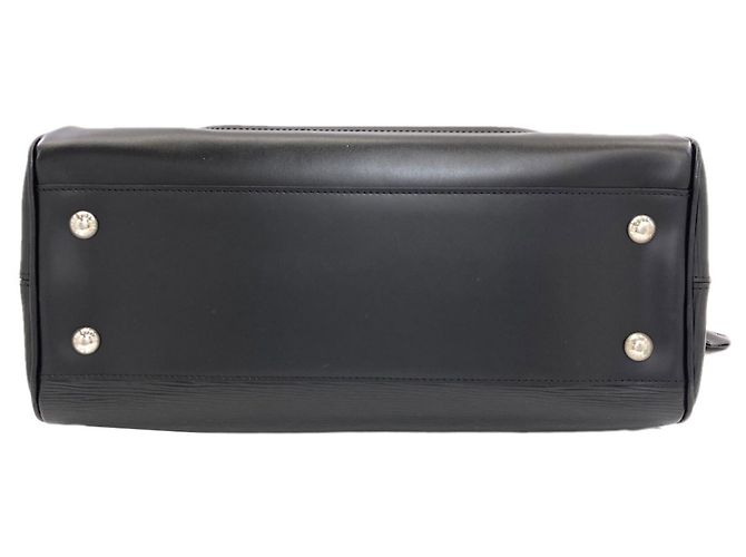 Borsa Boston Louis Vuitton Bowling Montaigne GM in pelle Epi Noir Nero - vista 4