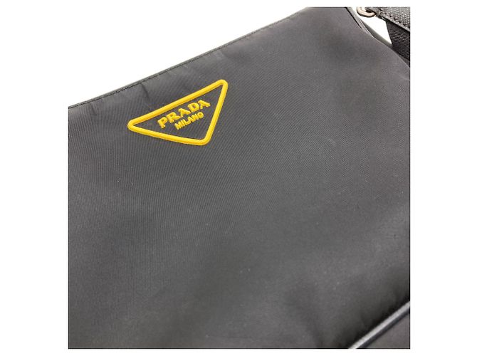 Borsa a tracolla Prada con logo Triangle Nero - vista 11