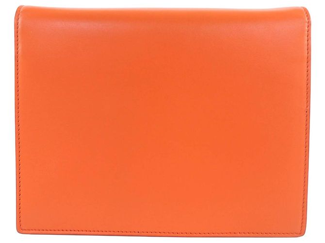 Borsa a tracolla con patta Dolce & Gabbana in pelle arancione con logo DG - vista 2