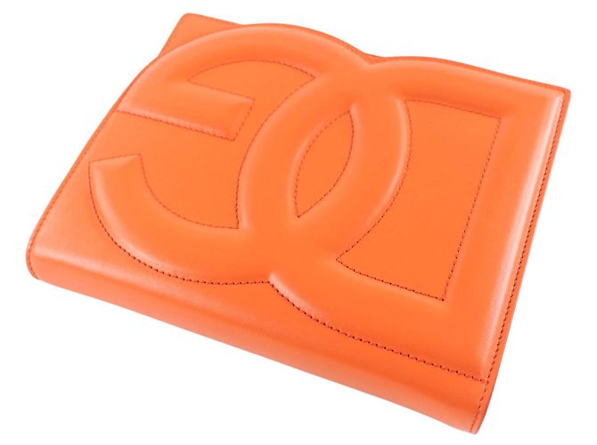 Borsa a tracolla con patta Dolce & Gabbana in pelle arancione con logo DG - vista 6