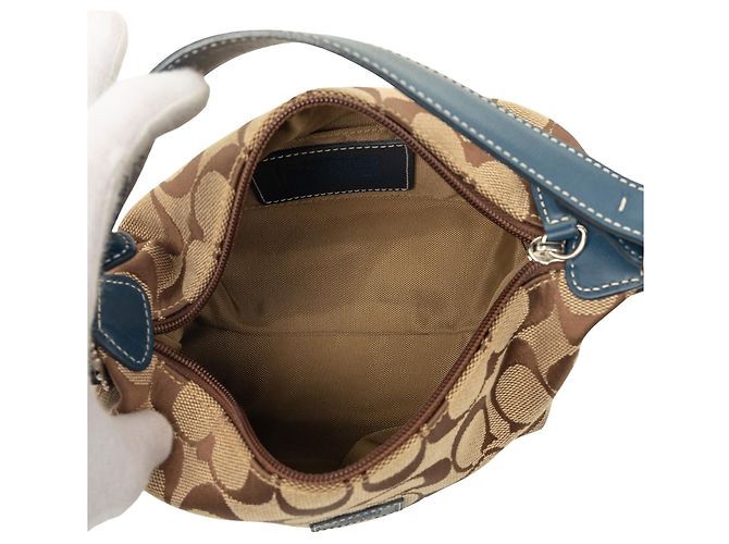 Coach Brown Mini Signature Canvas Hobo Marrone Marrone chiaro - vista 4