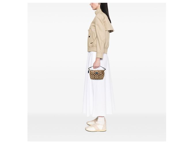 Coach Brown Mini Signature Canvas Hobo Marrone Marrone chiaro - vista 6