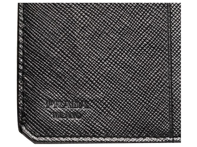 Prada Black Saffiano Bifold Card Holder - view 6
