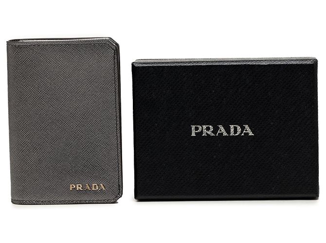 Prada Black Saffiano Bifold Card Holder - view 8