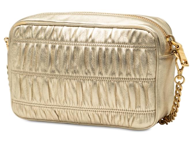 Borsa Camera Prada in Nappa Gaufre Oro D'oro - vista 2