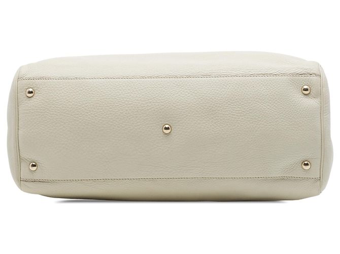 Borsa Gucci Bamboo Shopper Large in pelle di vitello bianca Bianco - vista 3