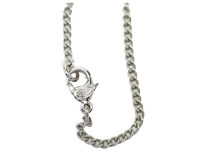 Collana con pendente Chanel Silver CC in ottone Argento - vista 6