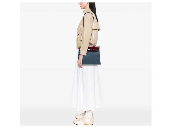 Hermès Blue Toile Herbag Zip 31 - vista 6