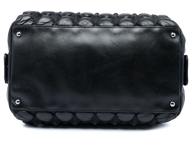 Borsa Bowling Chanel in pelle d'agnello nera trapuntata bubble Nero - vista 3