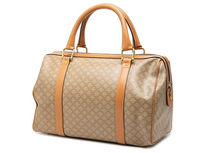 16 Céline Celine Beige Macadam Boston Bag aus beschichtetem Canvas - Ansicht 2
