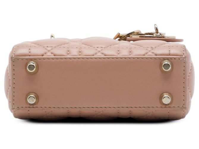 Dior Brown Micro Lambskin Cannage Lady Dior Marrone Carne - vista 3