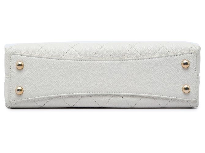 Borsa Chanel White Medium Stitched Caviar Chic Affinity Top Handle Bag Bianco - vista 3