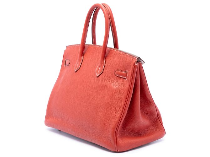 Hermès Orange Limited Edition Bicolor Clemence Birkin Retourne 35 Rot - vista 2