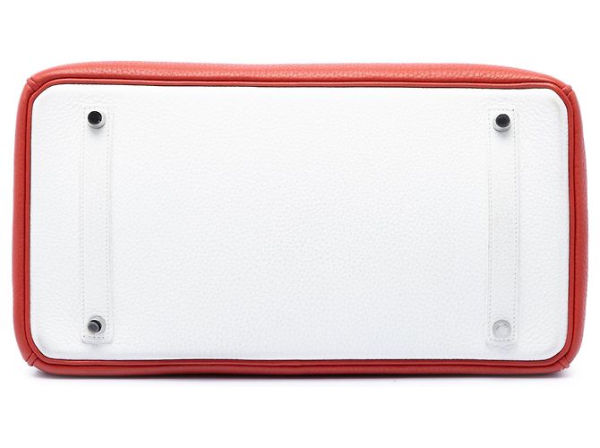 Hermès Orange Limited Edition Bicolor Clemence Birkin Retourne 35 Rot - vista 3