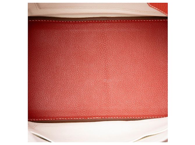 Hermès Orange Limited Edition Bicolor Clemence Birkin Retourne 35 Rot - vista 4