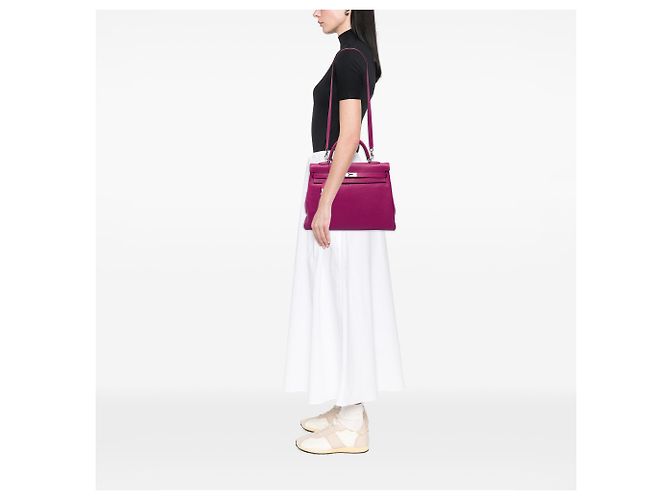 Hermès Purple Togo Kelly II Retourne 35 Porpora - vista 6