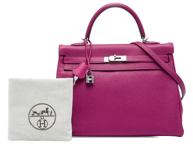 Hermès Purple Togo Kelly II Retourne 35 Porpora - vista 7