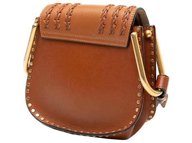 Chloé Borsa a tracolla Hudson piccola in pelle intrecciata marrone - vista 2