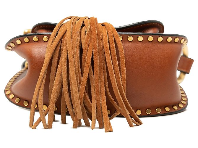 Chloé Borsa a tracolla Hudson piccola in pelle intrecciata marrone - vista 3