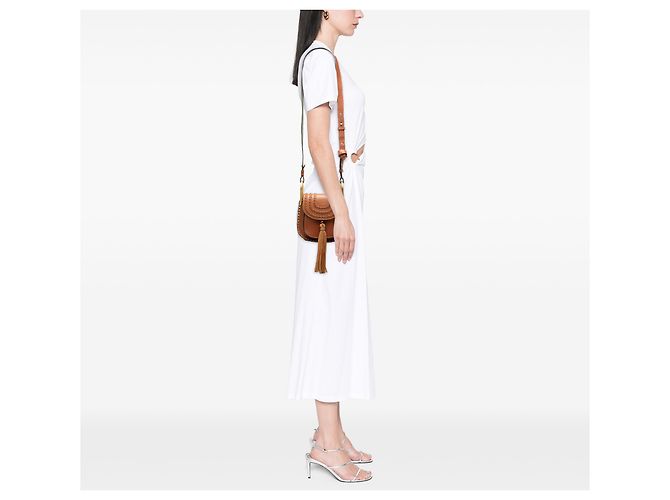 Chloé Borsa a tracolla Hudson piccola in pelle intrecciata marrone - vista 6
