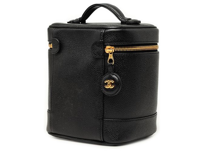 Trousse de maquillage Chanel Black CC Caviar Vanity Case Noir - vue 2