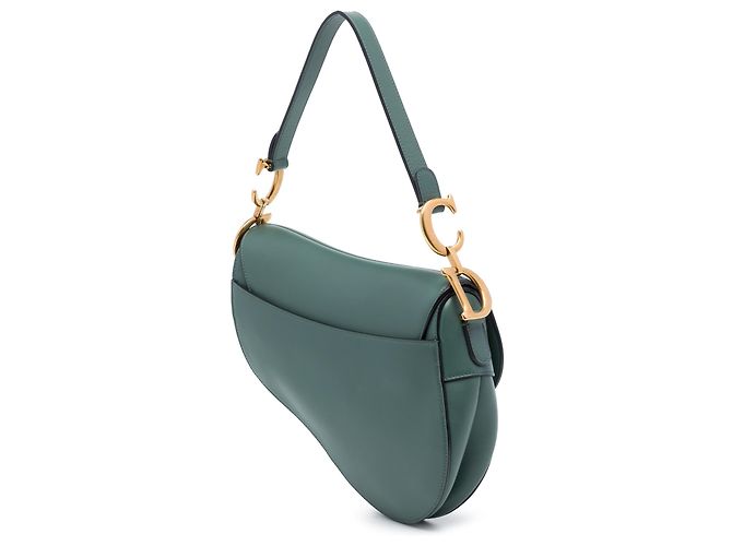 Borsa Saddle Dior in pelle di vitello liscia verde - vista 2