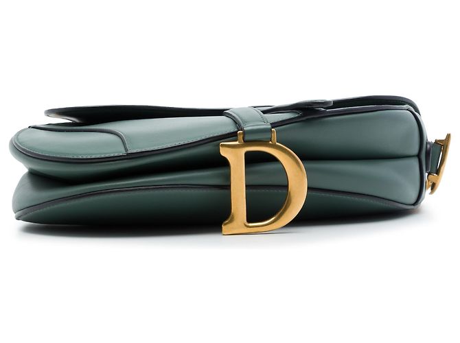 Borsa Saddle Dior in pelle di vitello liscia verde - vista 3