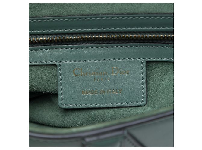 Borsa Saddle Dior in pelle di vitello liscia verde - vista 5