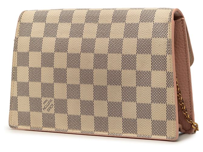 Louis Vuitton White Damier Azur Croisette Wallet on Chain Bianco - vista 2