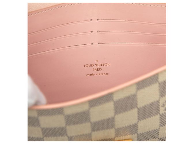 Louis Vuitton White Damier Azur Croisette Wallet on Chain Bianco - vista 5