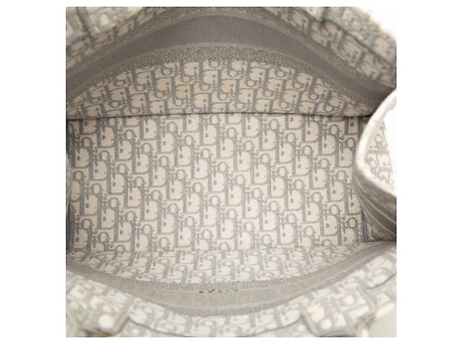 Dior Gray Medium Book Tote aus bestickter Oblique Canvas Braun - Ansicht 4