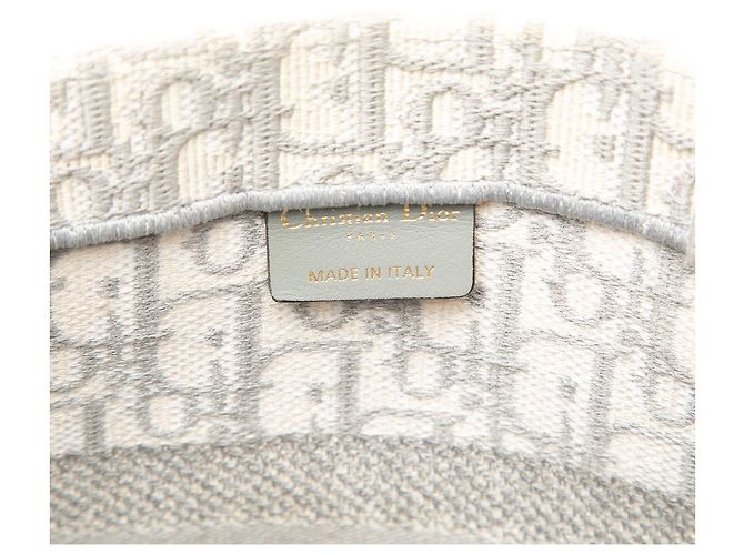 Dior Gray Medium Book Tote aus bestickter Oblique Canvas Braun - Ansicht 5