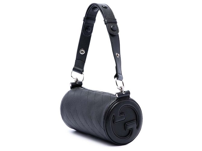 Borsa a spalla cilindrica Mini Blondie in pelle nera Gucci Nero - vista 2