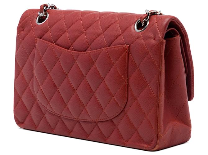 Chanel Red Medium Classic Caviar Double Flap Rosso - vista 2