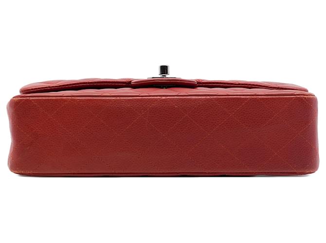 Chanel Red Medium Classic Caviar Double Flap Rosso - vista 3