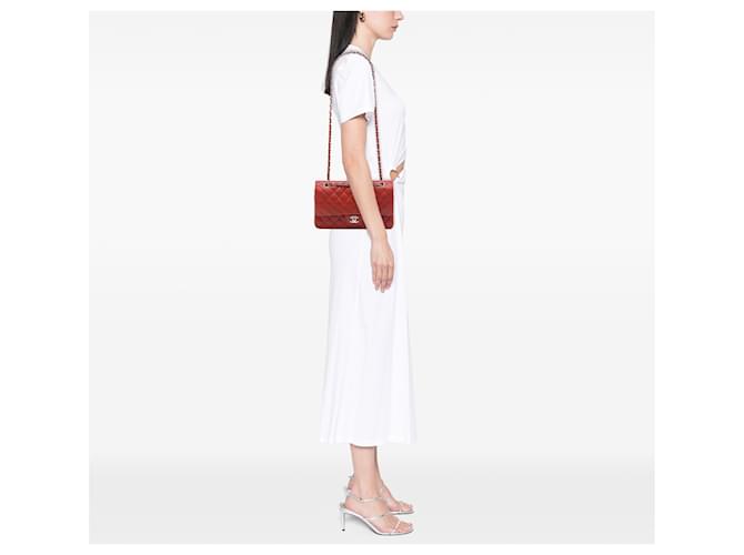 Chanel Red Medium Classic Caviar Double Flap Rosso - vista 6
