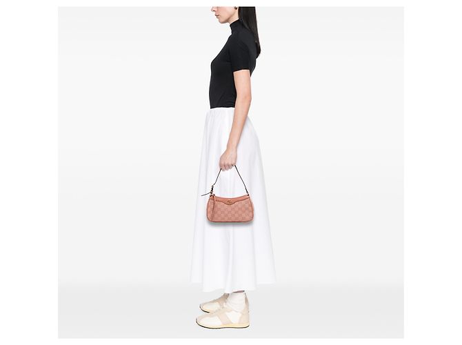Borsa a tracolla Gucci Ophidia piccola in tela GG rosa - vista 6