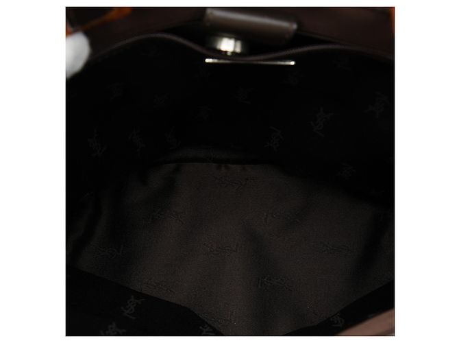 Saint Laurent Tote in nylon marrone e tartarugato Marrone scuro - vista 4