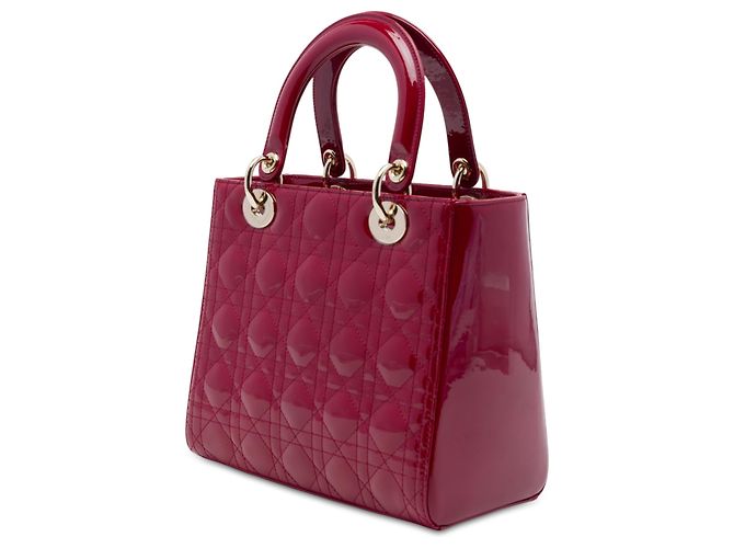 Dior Red Medium Patent Cannage Lady Dior Rosso Bordò - vista 2