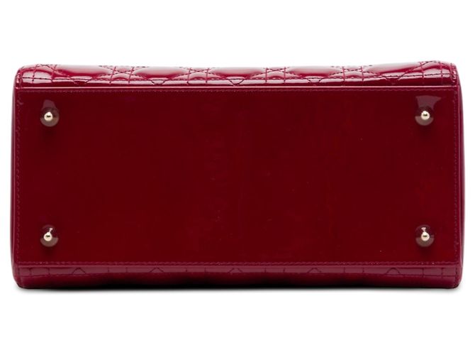 Dior Red Medium Patent Cannage Lady Dior Rosso Bordò - vista 3