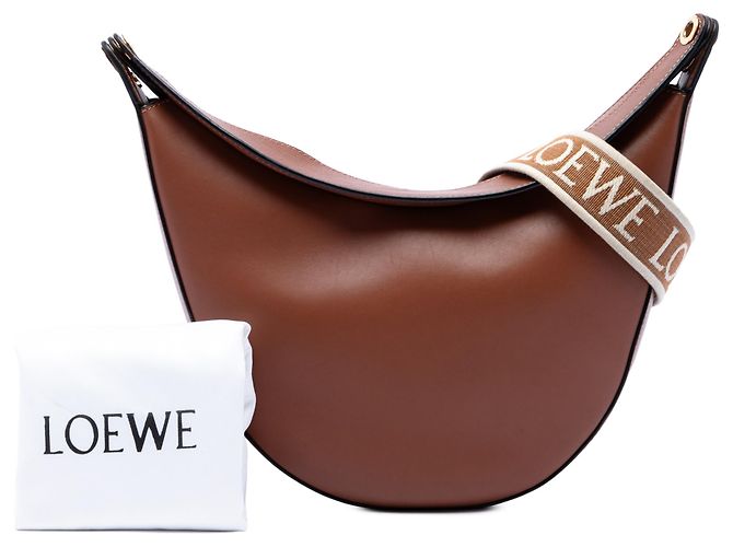 LOEWE Borsa Luna Hobo Piccola in Pelle Marrone - vista 7