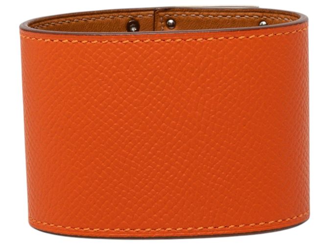 Bracciale Hermès Kelly Extreme Dog in pelle Epsom Orange e Palladium - vista 3
