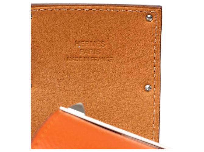 Bracciale Hermès Kelly Extreme Dog in pelle Epsom Orange e Palladium - vista 5